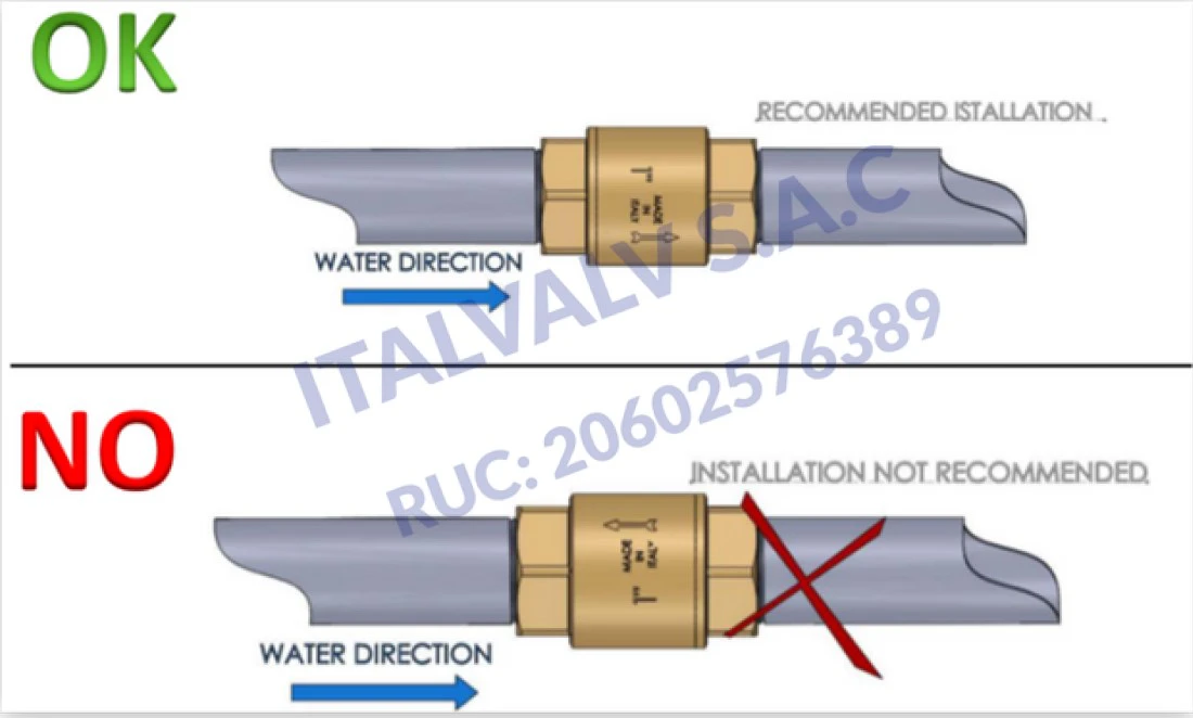 errores instalacion valvula check vertical italvalv