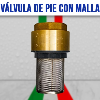 valvula check de pie con malla italvalv